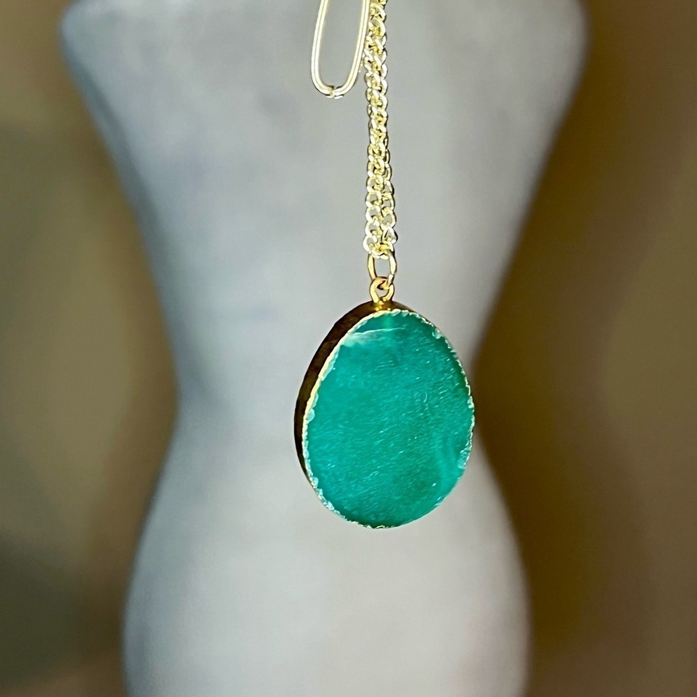 Maurices Light Gold Adjustable Necklace with Green Stone Accent - Picture 4 of 4